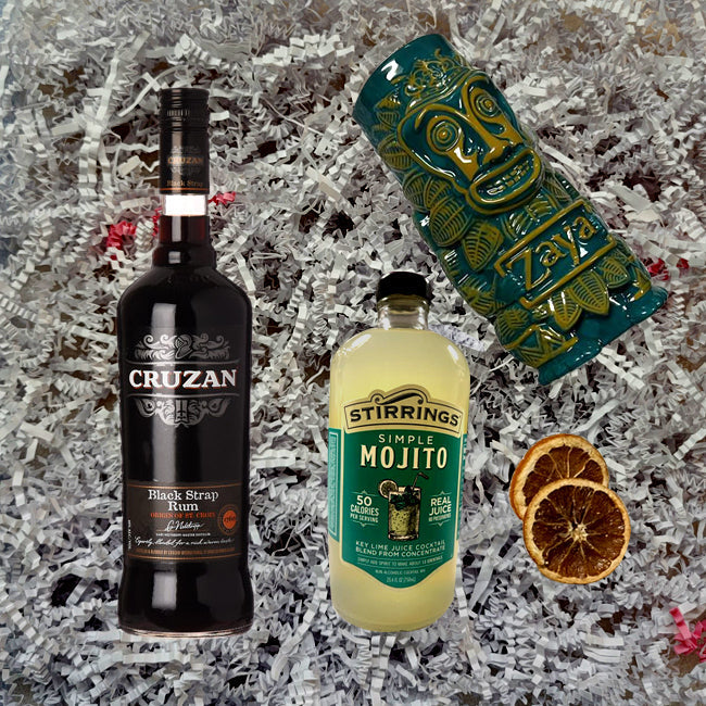 Cruzan Black Rum Strap Gift Pack with Engraving
